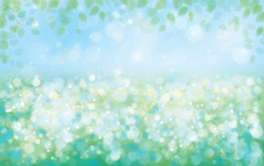 Wall Mural - vector green spring nature background, blurred effect.