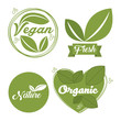 © Gstudio - organic, vegan and natural emblems over white background. colorful design. vector illustration