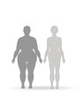 © vit_kitamin - silhouette fat and slim woman, before and after weight loss. vector illustration.