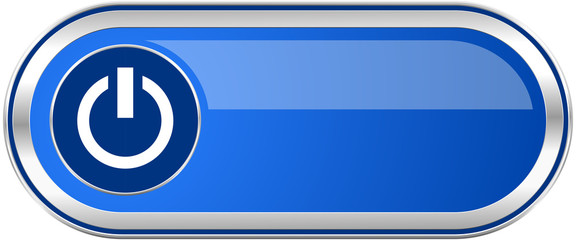 Fototapete - Power long blue web and mobile apps banner isolated on white background.