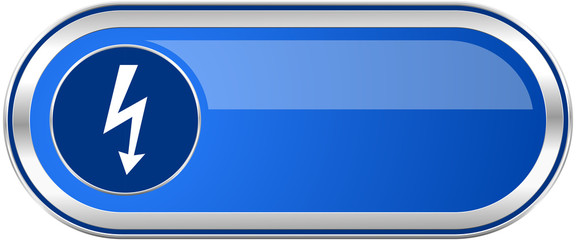 Poster - Bolt long blue web and mobile apps banner isolated on white background.