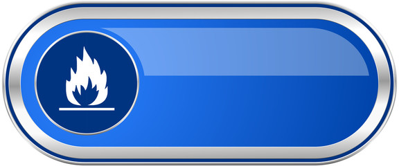 Fototapete - Flame long blue web and mobile apps banner isolated on white background.