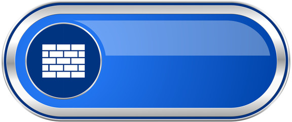 Fototapete - Firewall long blue web and mobile apps banner isolated on white background.