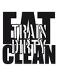 © Style-o-Mat-Design - Stamp color text weight lifting clean eat muscle strong bunch weights train design clean train dirty logo