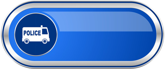 Poster - Police long blue web and mobile apps banner isolated on white background.