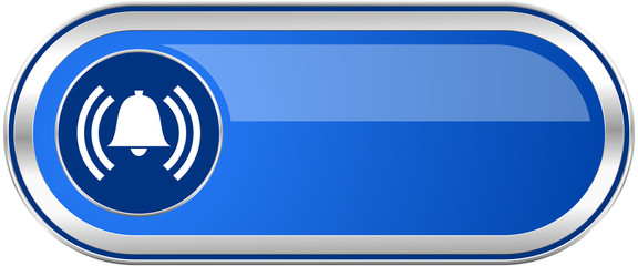 Poster - Alarm long blue web and mobile apps banner isolated on white background.