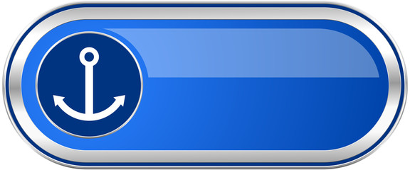 Poster - Anchor long blue web and mobile apps banner isolated on white background.