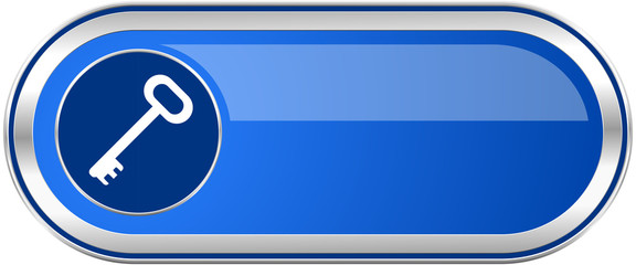 Fototapete - Key long blue web and mobile apps banner isolated on white background.