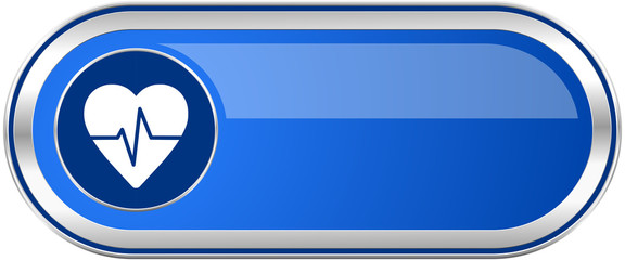 Aufkleber - Pulse long blue web and mobile apps banner isolated on white background.