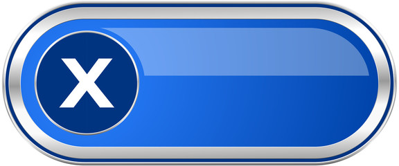 Fototapete - Cancel long blue web and mobile apps banner isolated on white background.