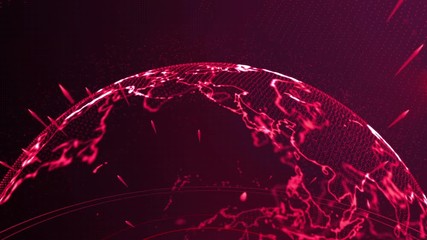 Wall Mural - abstract red planet earth, technology, internet universe planet
