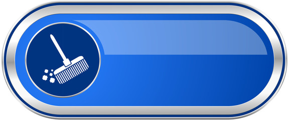 Poster - Broom long blue web and mobile apps banner isolated on white background.