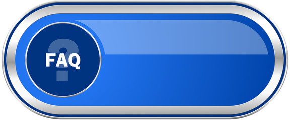 Poster - Faq long blue web and mobile apps banner isolated on white background.