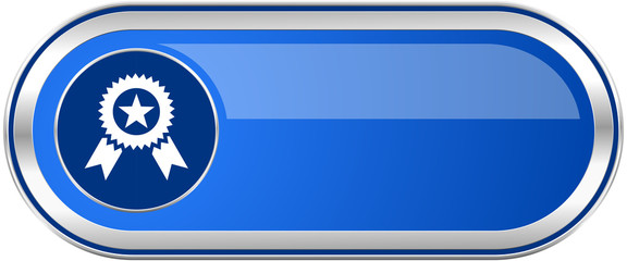 Fototapete - Award long blue web and mobile apps banner isolated on white background.