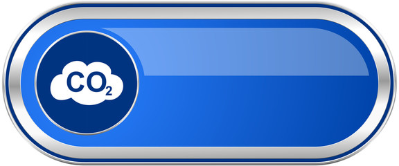 Poster - Carbon dioxide long blue web and mobile apps banner isolated on white background.