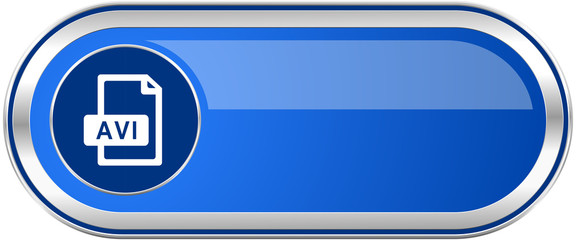 Aufkleber - Avi file long blue web and mobile apps banner isolated on white background.