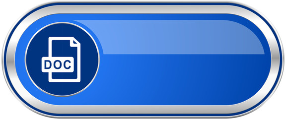 Poster - Doc file long blue web and mobile apps banner isolated on white background.