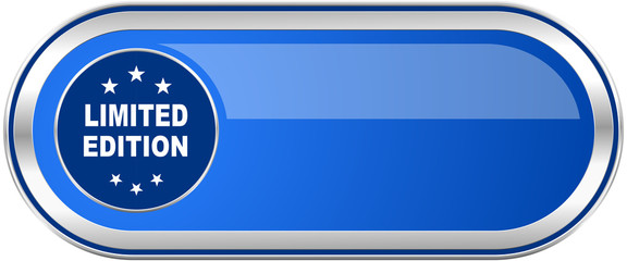 Aufkleber - Limited edition long blue web and mobile apps banner isolated on white background.