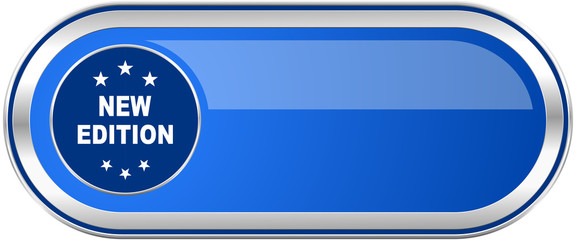 Aufkleber - New edition long blue web and mobile apps banner isolated on white background.