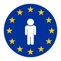 Wall Mural - Homme dans un drapeau européen