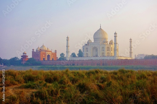 Fotografie, Obraz The landmark Taj Mahal monument, a UNESCO World Heritage Site, in Agra, India
