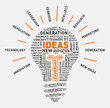 Vector word cloud of ideas light bulb / vector illustration eps-10.