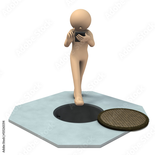 危険な歩きスマホを表すアブストラクト3dcgイラスト Illustrazione Stock Adobe Stock