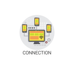 Poster - connection sync synchronize internet cloud technology icon vector illustration