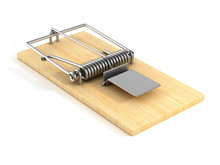 Mousetrap On White Background. Isolated 3D Image