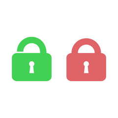 Wall Mural - lock icon in flat style isolated on white background. vector illustration, eps10.