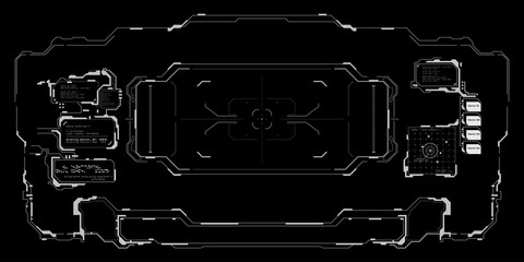 Wall Mural - Futuristic user Target Black and White interface.