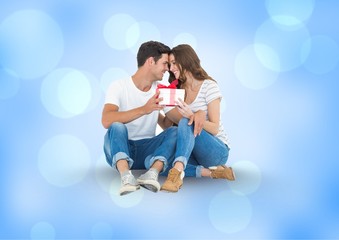 Wall Mural - Digital composite of loving couple 