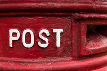 Traditional Red British Royal Mail Post Box