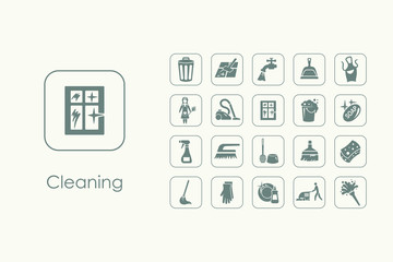 Wall Mural - set of cleaning simple icons
