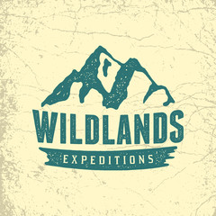 Wall Mural - vintage hand drawn outdoor adventure badge