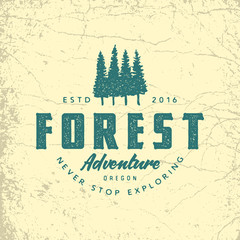 Wall Mural - vintage hand drawn outdoor adventure badge