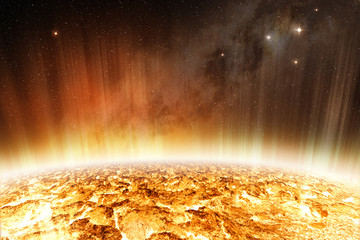 Canvas Print - solar radiation from glowing surface of the sun