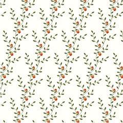 Poster -  retro floral pattern with flowers