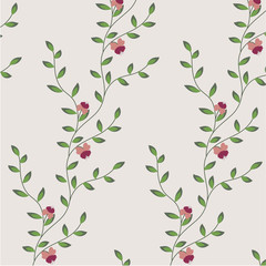 Poster -  retro floral pattern with flowers