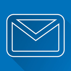 Poster - letter icon with long shadow. Flat design style