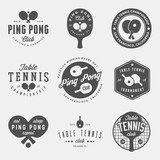 Fototapeta Dinusie - vector set of ping pong logos, emblems and design elements