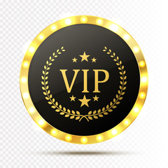 Wall Mural - Vip invitation with golden badge, vector