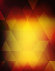 Poster - Dark red and yellow pattern with triangles. Vector