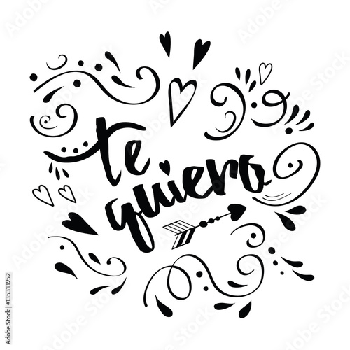 Vector handwritten romantic calligraphy diagonal banner in spanish te ...