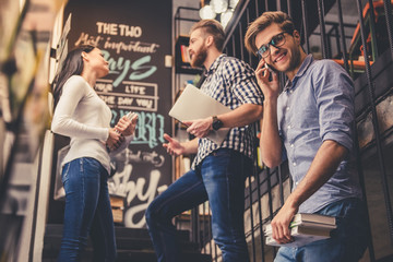 Wall Mural - Young people in the library