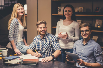 Wall Mural - Young people in the library