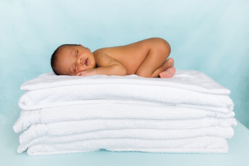 Sleeping newborn African baby