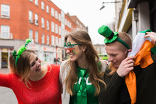 Group Of Friends Having Fun During St Patrick 's Day In Dublin I