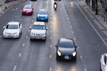 car blur moving on the road