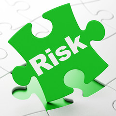 Wall Mural - Finance concept: Risk on puzzle background